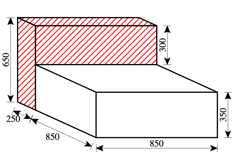 Модуль диван со спинкой
