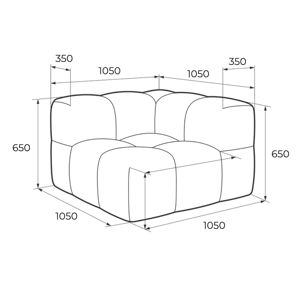 Модуль диван угловой Квадро
