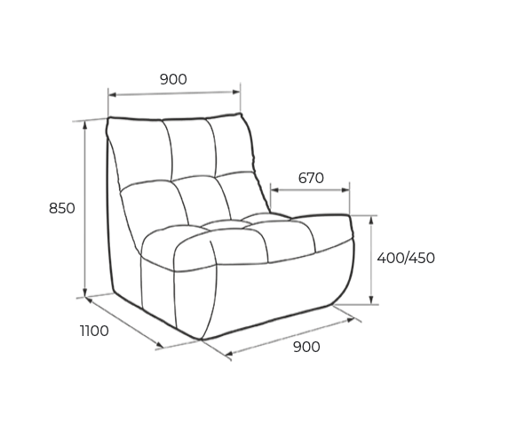 Кресло ДеИтали 1-местный