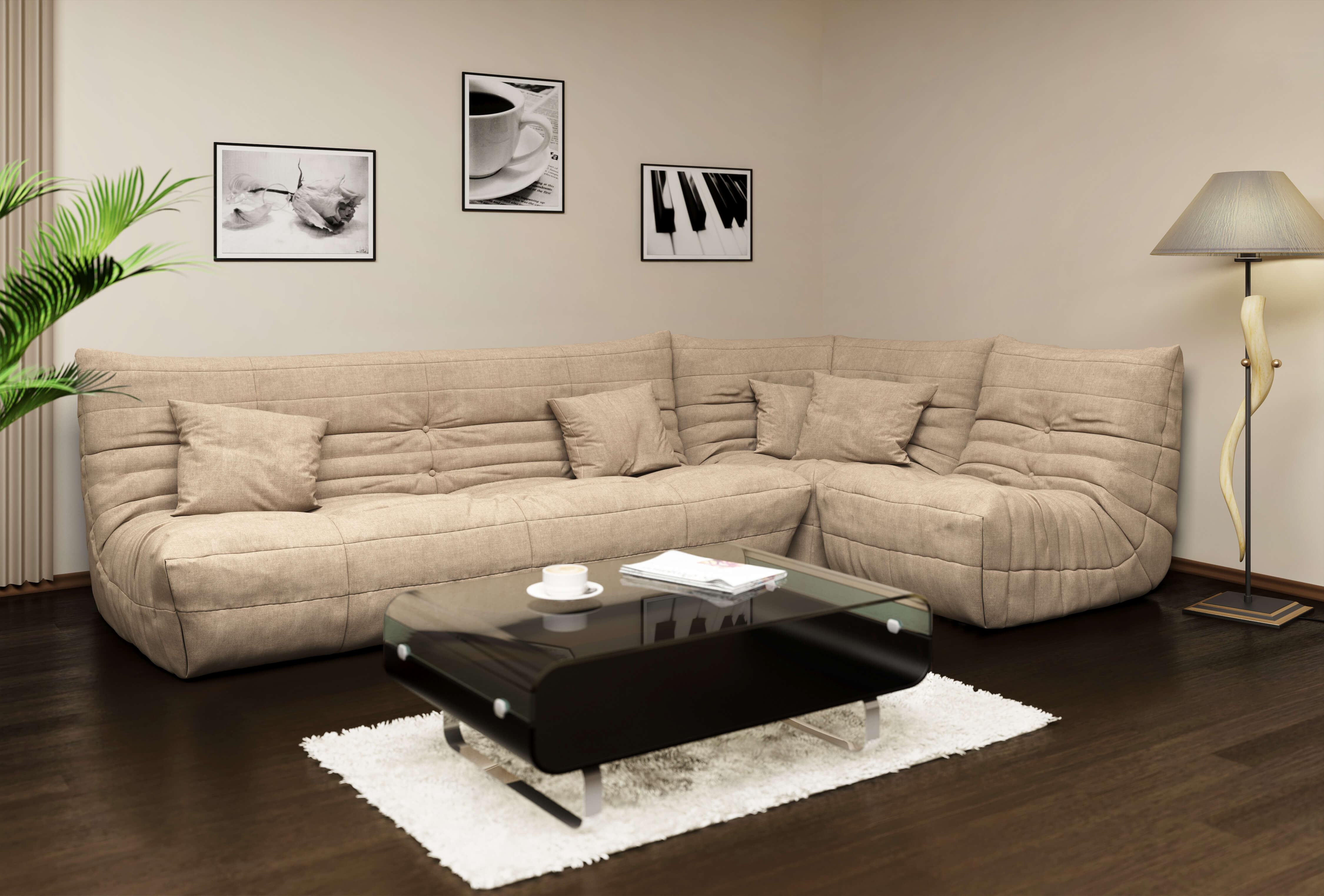 Диван ДеФранс угловой трехмодульный