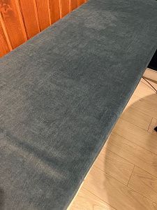 Синий матрас точно по размеру для организации зоны отдыха и досуга. Отзыв клиента фабрики Гливер. Рейтинг 5 звезд. 