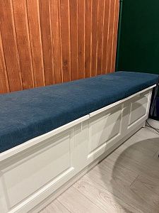 Синий матрас точно по размеру для организации зоны отдыха и досуга. Отзыв клиента фабрики Гливер. Рейтинг 5 звезд. 