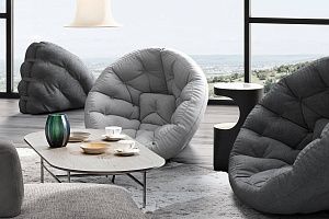 Современное кресло Оустер для лаунж зоны, бескаркасное набивное кресло-футон от российского производителя, производство 5-10 дней