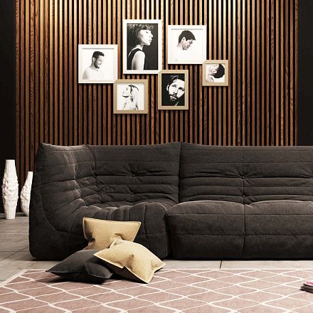 Диван ДеФранс коричневый в интерьере лофт