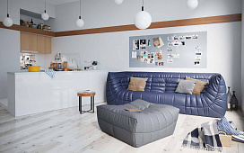 Стандартные размеры диванов-4, Диван и пуф Француз