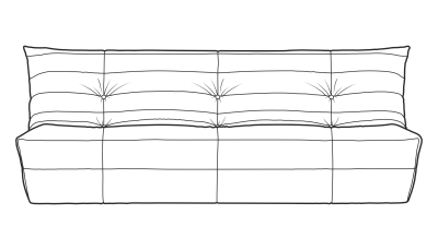 Диван ДеФранс прямой 3-х местный, ширина 210 см