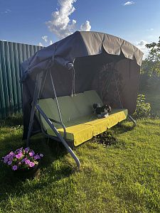 Мягкий уличный матрас для комфортного отдыха: отзыв. Фото на веранде. 5/5.