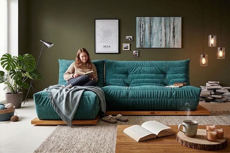 Диван ДеФранс на заказ, индивидуальный размер, зеленый цвет