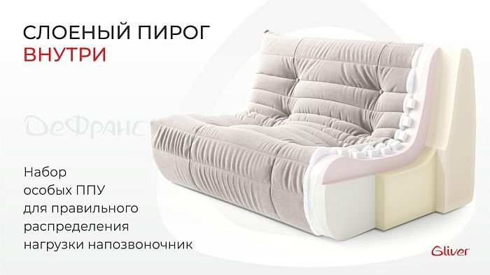 Диван ДеФранс™️ прямой 2-х местный - 1