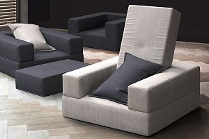 Стильное кресло Кубис для лаунж зоны, бескаркасное серое кресло для стильного интерьера