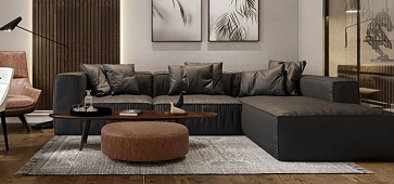 Серый диван в интерьере-16, Диван Фри