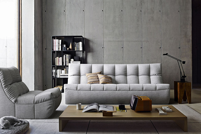 Серый диван в интерьере-28, Итальянец прямой