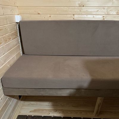 Коричневый матрас на скамейки в баню, на заказ в любом цвете, любого размера. Отзыв клиента Гливер, 5 звезд. 