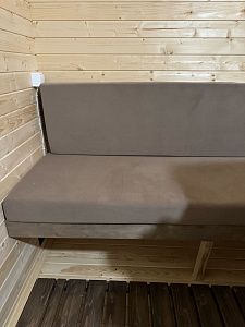 Коричневый матрас на скамейки в баню, на заказ в любом цвете, любого размера. Отзыв клиента Гливер, 5 звезд. 