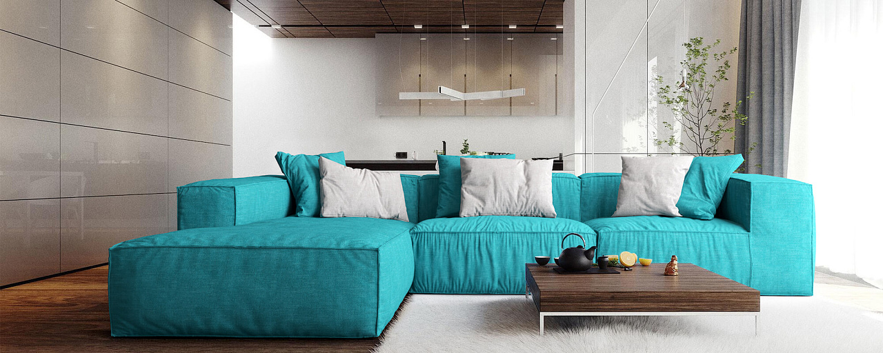 Бирюзовый диван в интерьере: с чем сочетать, как расположить, сочетание,размеры и формы диванов