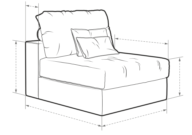 Схема модуля бескаркасного дивана Элизиум